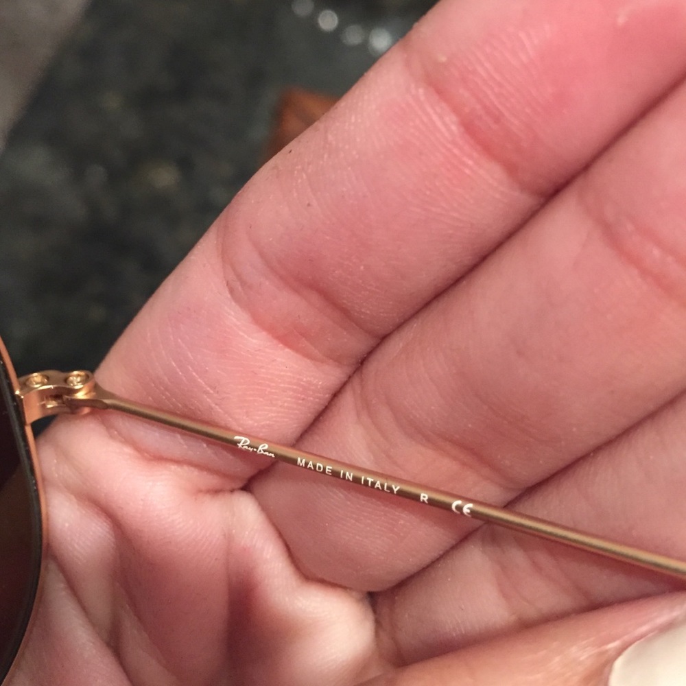 Gold and pink large Ray Ban aviators - Picture 3 of 4